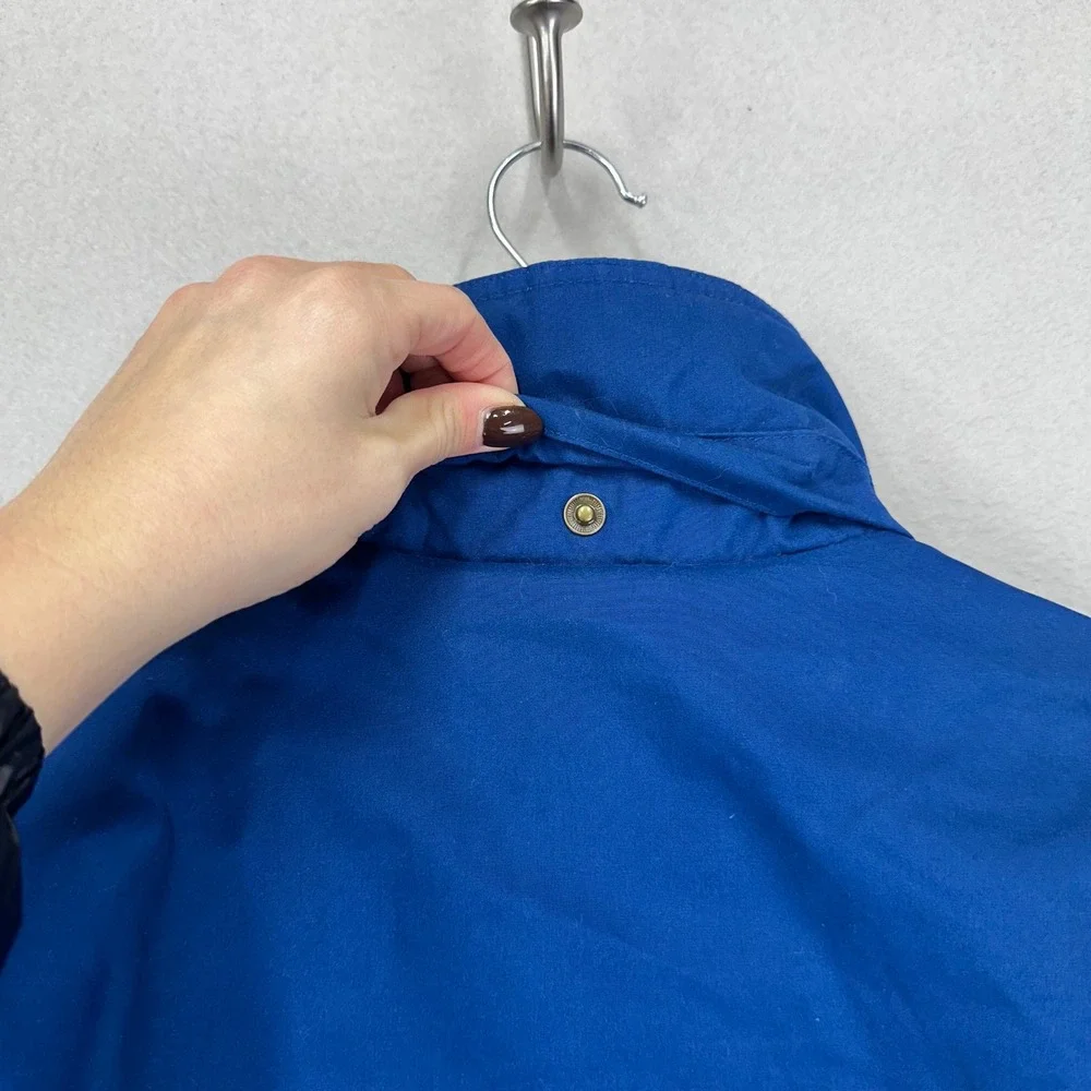 Vintage‎ Lands' End Barn Coat Mens Medium Blue Wool Flannel Lined Chore Jacket